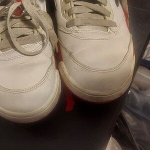 White and Red Jordan Sneakers